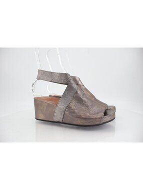 Gentle Souls Gwendaline Sandals Women's Size 9.5 Pewter Gray Metallic Brushed